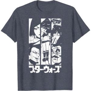 imageStar Wars Visions Lop ampamp Ocho Group Shot Panels TShirtHeather Blue