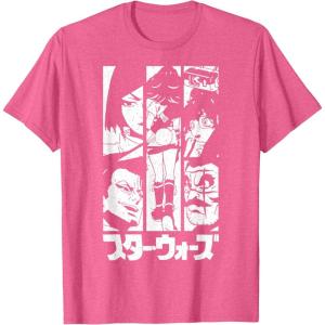 imageStar Wars Visions Lop ampamp Ocho Group Shot Panels TShirtPink Heather