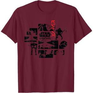 imageStar Wars Visions Volume 1 Episodes Japanese Anime Memories TShirtBurgundy