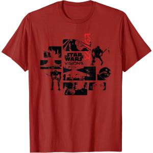 imageStar Wars Visions Volume 1 Episodes Japanese Anime Memories TShirtCranberry Red