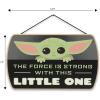 imageDisney Star Wars The Mandalorian Baby Yoda Force is Strong With This Little One Hanging Wood Wall Decor  Grogu The ChildBlack