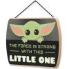 imageDisney Star Wars The Mandalorian Baby Yoda Force is Strong With This Little One Hanging Wood Wall Decor  Grogu The ChildBlack