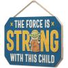 imageDisney Star Wars The Mandalorian Baby Yoda Force is Strong With This Little One Hanging Wood Wall Decor  Grogu The ChildBlue