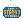 imageDisney Star Wars The Mandalorian Baby Yoda Force is Strong With This Little One Hanging Wood Wall Decor  Grogu The ChildBlue