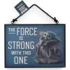 imageDisney Star Wars The Mandalorian Baby Yoda Force is Strong With This Little One Hanging Wood Wall Decor  Grogu The ChildGray