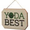 imageDisney Star Wars The Mandalorian Baby Yoda Force is Strong With This Little One Hanging Wood Wall Decor  Grogu The ChildTanGreen