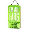 imageOpen Road Brands Disney Star Wars The Mandalorian Baby Yoda Sign  Cute Grogu Im All Ears Hanging Wood Wall Decor for Bedroom or Office