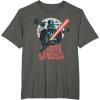 imageStar Wars Darth Vader with Lightsaber Block Print Style TShirtAsphalt Grey
