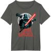 imageStar Wars Darth Vader with Lightsaber Block Print Style TShirtAsphalt Grey