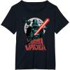 imageStar Wars Darth Vader with Lightsaber Block Print Style TShirtBlack
