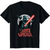 imageStar Wars Darth Vader with Lightsaber Block Print Style TShirtBlack