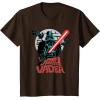 imageStar Wars Darth Vader with Lightsaber Block Print Style TShirtBrown