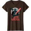 imageStar Wars Darth Vader with Lightsaber Block Print Style TShirtBrown