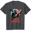 imageStar Wars Darth Vader with Lightsaber Block Print Style TShirtDark Heather Grey