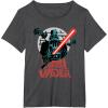 imageStar Wars Darth Vader with Lightsaber Block Print Style TShirtDark Heather Grey