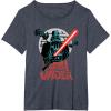 imageStar Wars Darth Vader with Lightsaber Block Print Style TShirtHeather Blue