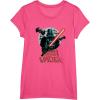 imageStar Wars Darth Vader with Lightsaber Block Print Style TShirtPink Heather