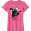 imageStar Wars Darth Vader with Lightsaber Block Print Style TShirtPink Heather