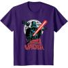 imageStar Wars Darth Vader with Lightsaber Block Print Style TShirtPurple