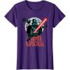 imageStar Wars Darth Vader with Lightsaber Block Print Style TShirtPurple