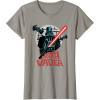 imageStar Wars Darth Vader with Lightsaber Block Print Style TShirtSlate Grey