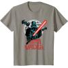 imageStar Wars Darth Vader with Lightsaber Block Print Style TShirtSlate Grey
