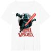 imageStar Wars Darth Vader with Lightsaber Block Print Style TShirtWhite