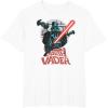 imageStar Wars Darth Vader with Lightsaber Block Print Style TShirtWhite