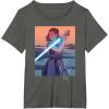 imageStar Wars Illustrated Rey with Lightsaber TShirtAsphalt Grey