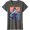 imageStar Wars Illustrated Rey with Lightsaber TShirtAsphalt Grey