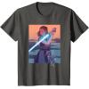 imageStar Wars Illustrated Rey with Lightsaber TShirtAsphalt Grey
