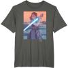 imageStar Wars Illustrated Rey with Lightsaber TShirtAsphalt Grey