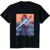 imageStar Wars Illustrated Rey with Lightsaber TShirtBlack