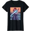 imageStar Wars Illustrated Rey with Lightsaber TShirtBlack