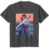 imageStar Wars Illustrated Rey with Lightsaber TShirtDark Heather Grey