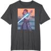 imageStar Wars Illustrated Rey with Lightsaber TShirtDark Heather Grey