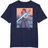 imageStar Wars Illustrated Rey with Lightsaber TShirtNavy Blue