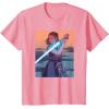 imageStar Wars Illustrated Rey with Lightsaber TShirtPink