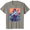 imageStar Wars Illustrated Rey with Lightsaber TShirtSlate Grey