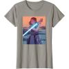 imageStar Wars Illustrated Rey with Lightsaber TShirtSlate Grey