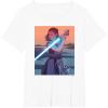 imageStar Wars Illustrated Rey with Lightsaber TShirtWhite