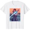imageStar Wars Illustrated Rey with Lightsaber TShirtWhite