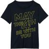 imageStar Wars May The 4th Be With You Galaxy Fill Text TShirtBlack