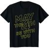 imageStar Wars May The 4th Be With You Galaxy Fill Text TShirtBlack