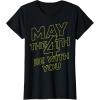 imageStar Wars May The 4th Be With You Galaxy Fill Text TShirtBlack