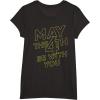 imageStar Wars May The 4th Be With You Galaxy Fill Text TShirtBlack
