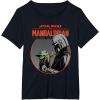 imageStar Wars The Mandalorian Mando and the Child Retro TShirtBlack