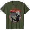 imageStar Wars The Mandalorian Mando and the Child Retro TShirtOlive Green