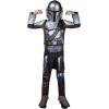 imageStar Wars The Mandalorian Official Youth Costume  Premium Quality Padded Jumpsuit with Plastic Mask and Detachable CapeSmall