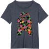 imageStar Wars Tropical R2D2 Floral Print TShirtHeather Blue